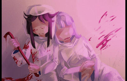 "Really lovely and charming artstyle and illustrates chars dynamic well with their unique artstyle !! Had a nice time conversing with artist and enjoyed the art comm process."